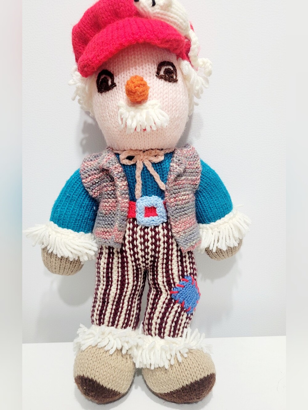 Jean Greenhowe Grandpa Septimus Scarecrow Hand Knitted Doll 16"